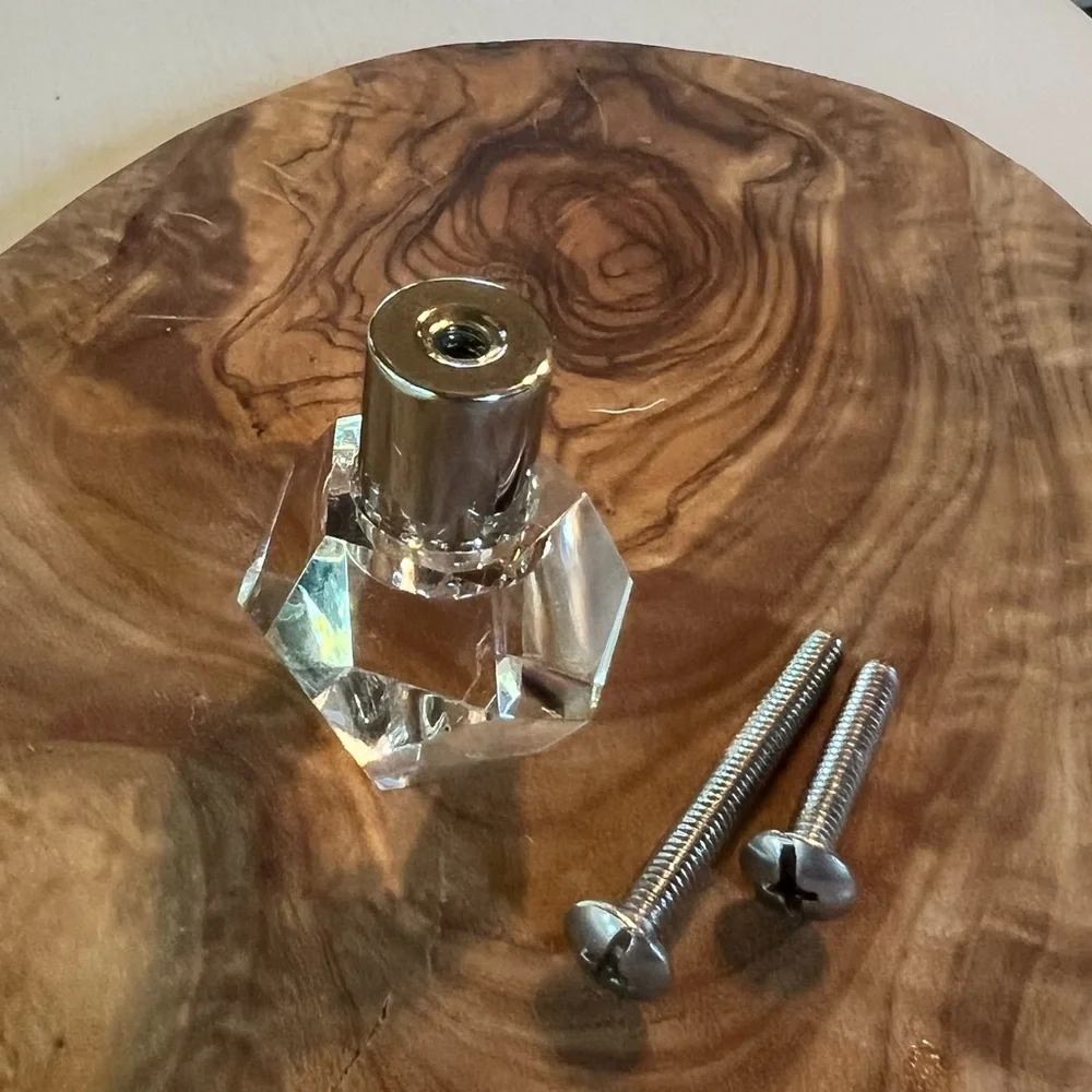 NEW🩶Restoration hardware Camden crystal 1.25 knob polished silver $25